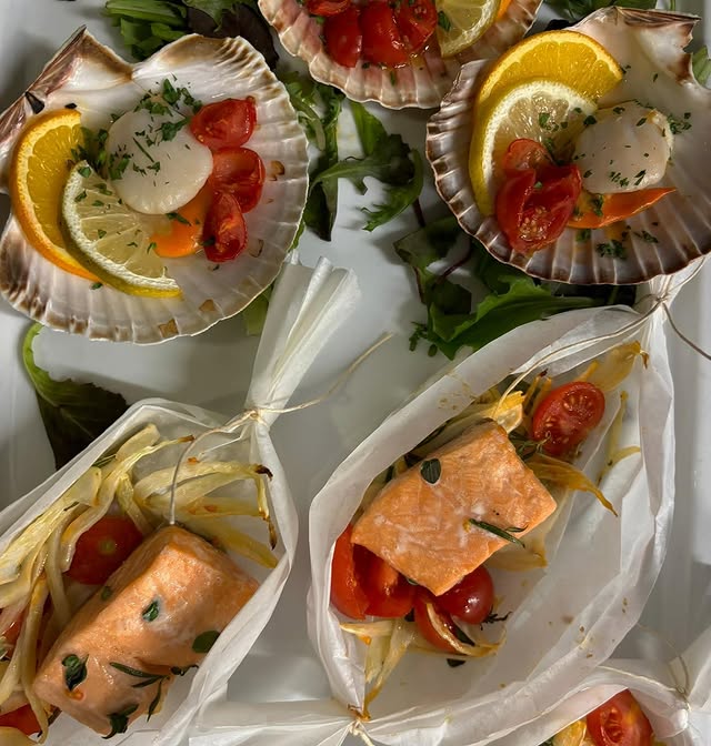 Canestrelli e salmone al cartoccio